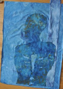 rust figure over dyed placement b