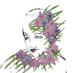 asian inspired body paint floral jewellry 2