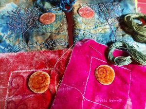 embroidery with naturally dyed threads